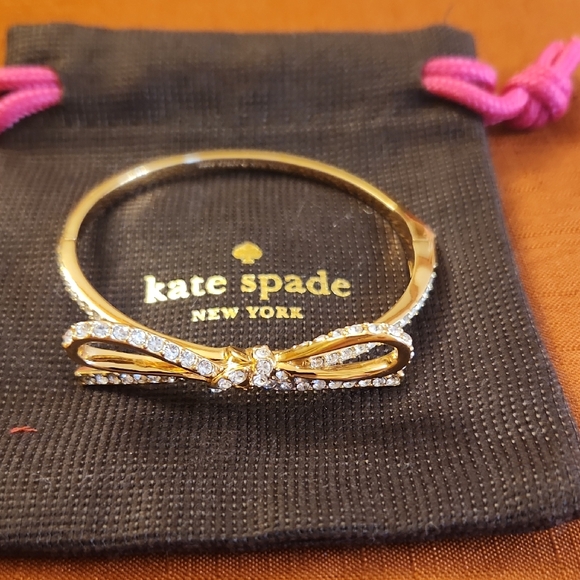 Kate Spade Gold Rhinestone Bow Bracelet - Picture 1 of 4